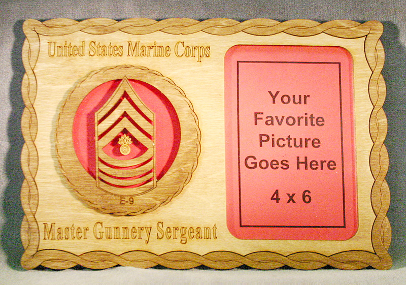 Marine Master Gunnery Sgt E-9 Picture Frame